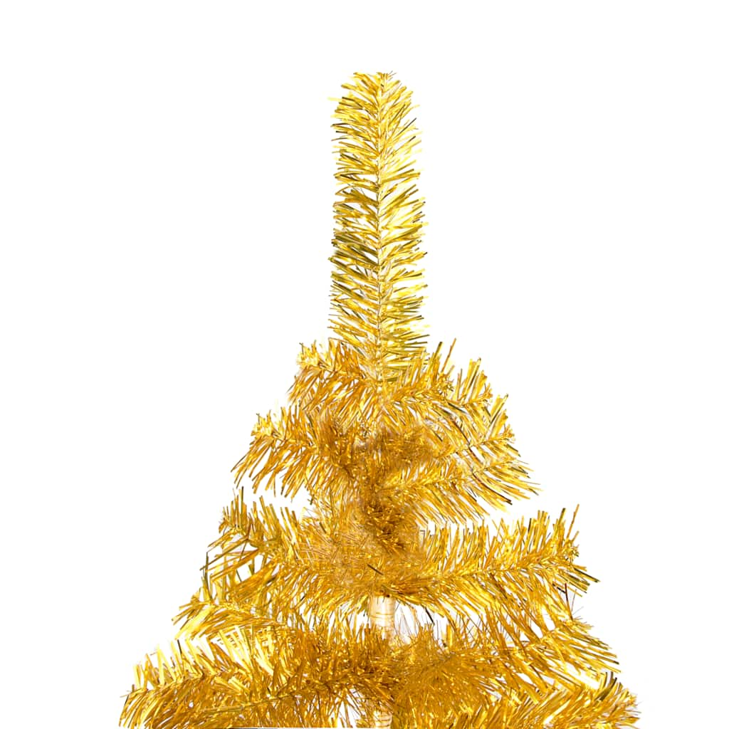 Artificial Pre-lit Christmas Tree with Ball Set Gold 180 cm PET