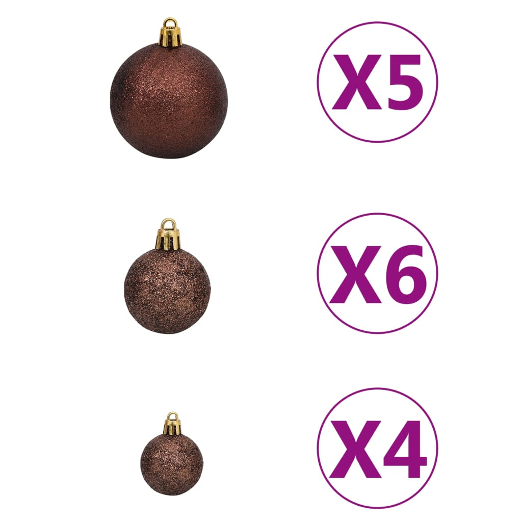 Artificial Pre-lit Christmas Tree with Ball Set Gold 180 cm PET